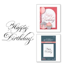 Spellbinders Copperplate Everyday Sentiments Collection - CopperplateHappy Birthday  Press Plate