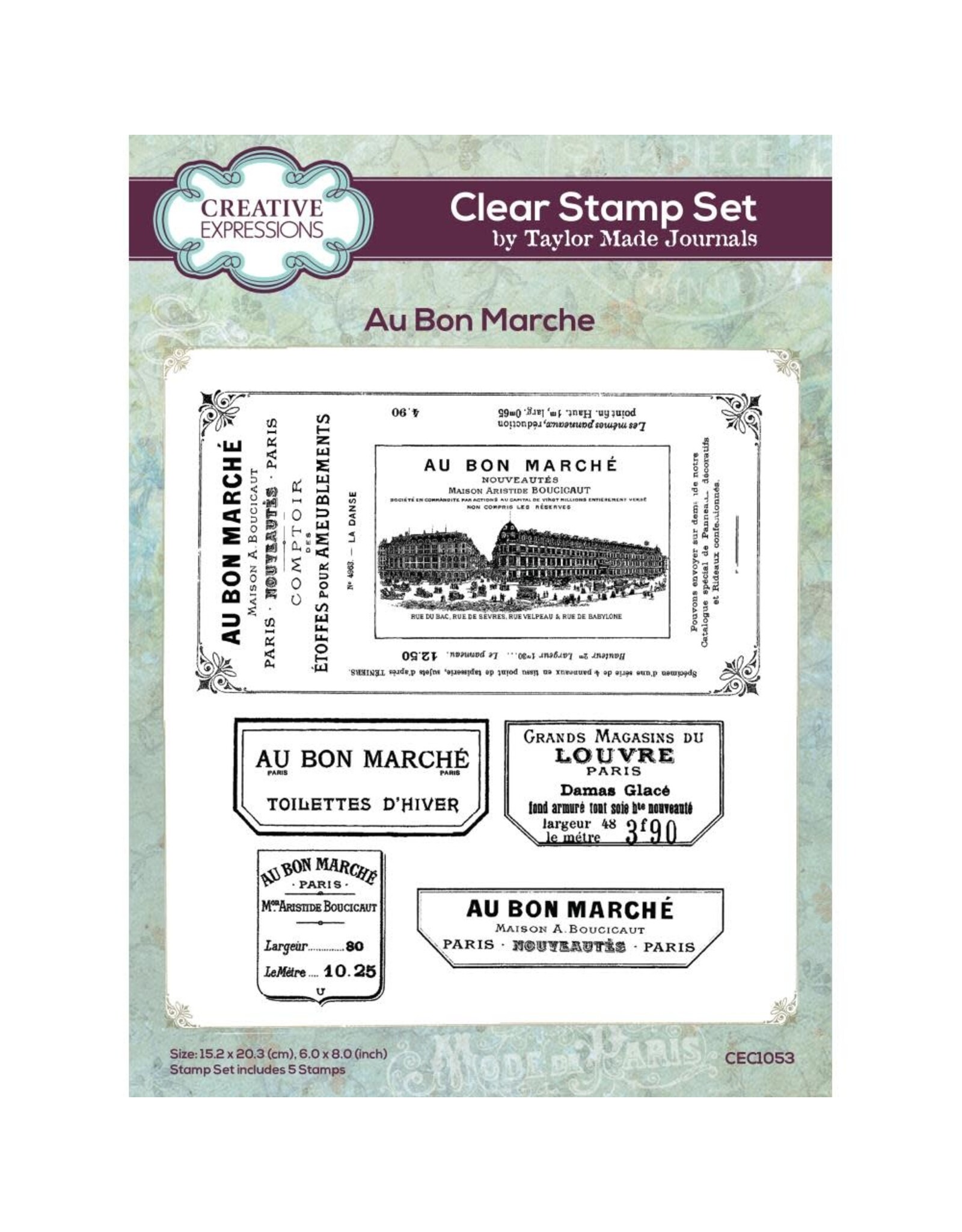 Creative Expressions Taylor Made Journals Clear Stamp 6"X8" Au Bon Marche
