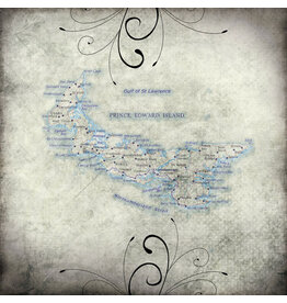 Scrapbook Customs/Stamping Station Prince Edward Island Travel Map - 12x12 Pattern Paper