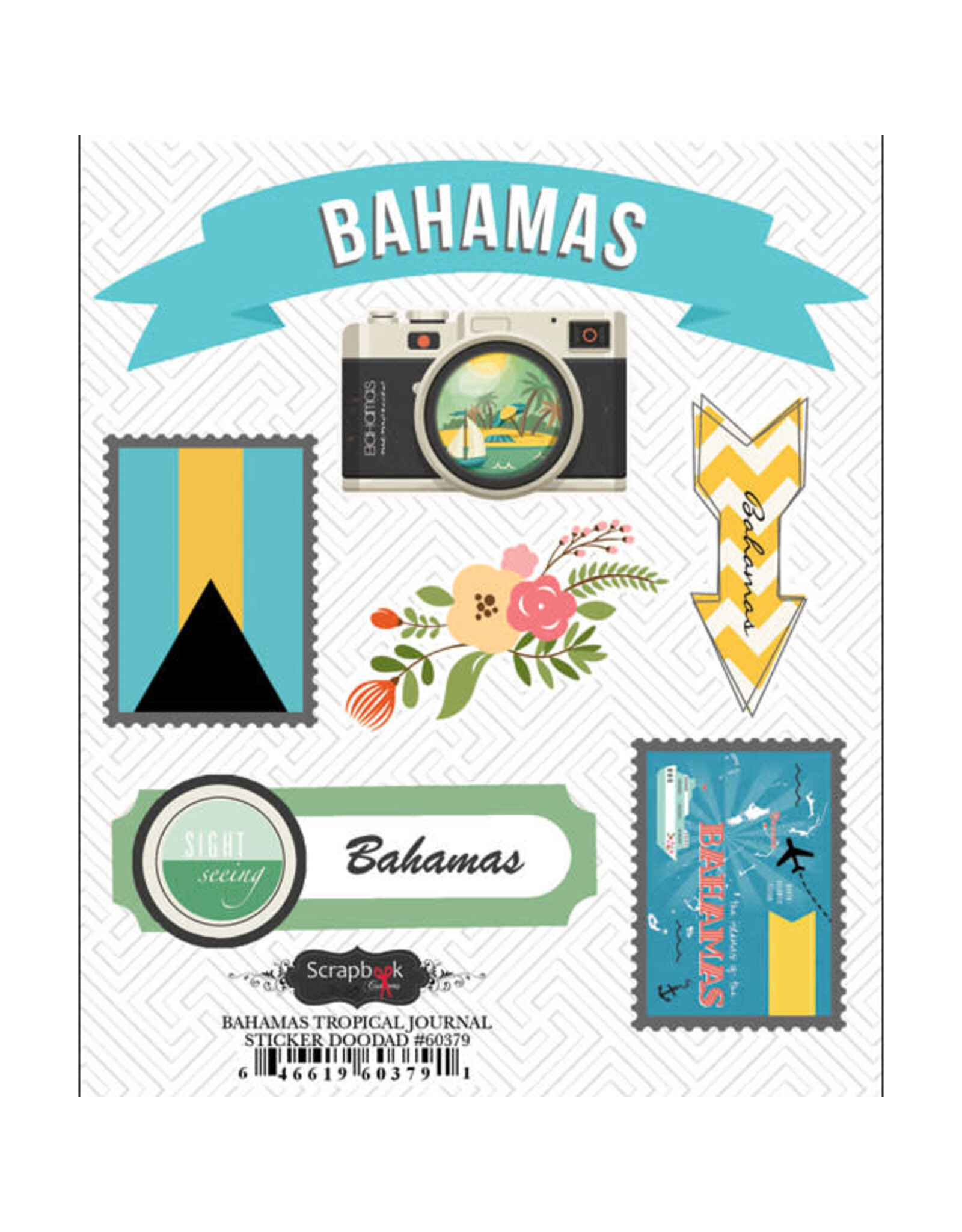 Stamping Station Bahamas tropical journal stickers