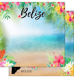 Scrapbook Customs/Stamping Station Belize getaway paper