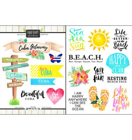 Scrapbook Customs/Stamping Station Cuba getaway stickers