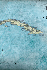Scrapbook Customs/Stamping Station Cuba travel map paper