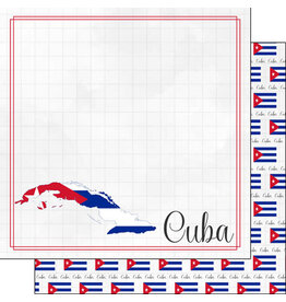 Scrapbook Customs/Stamping Station Cuba adventure paper