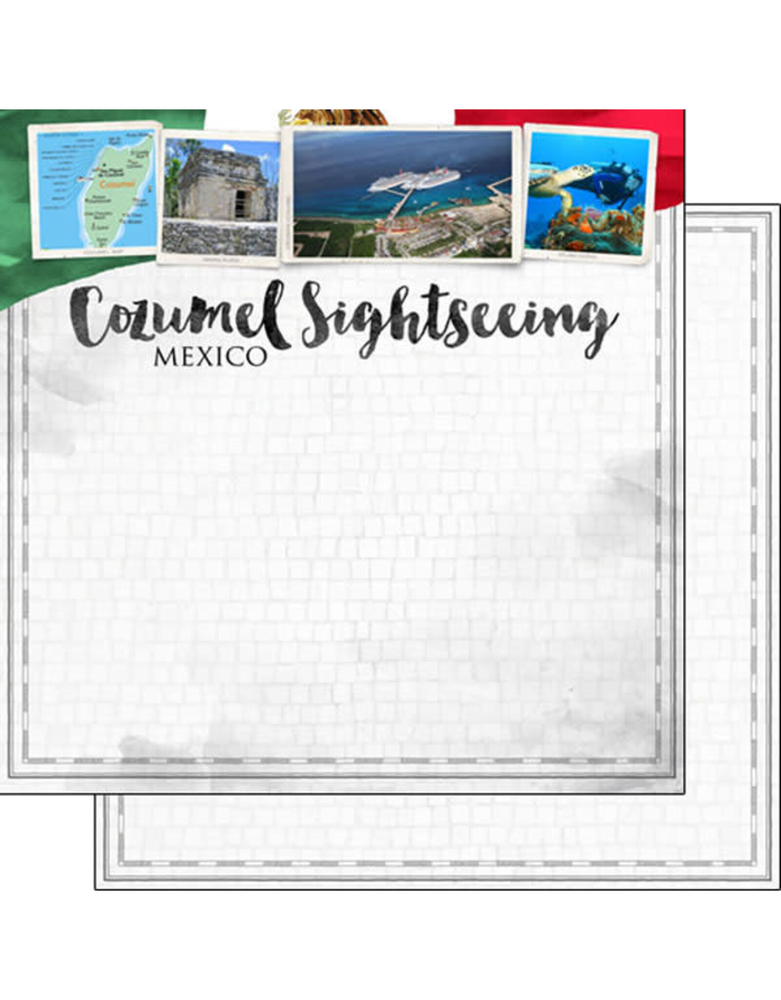 Scrapbook Customs Cozumel city paper