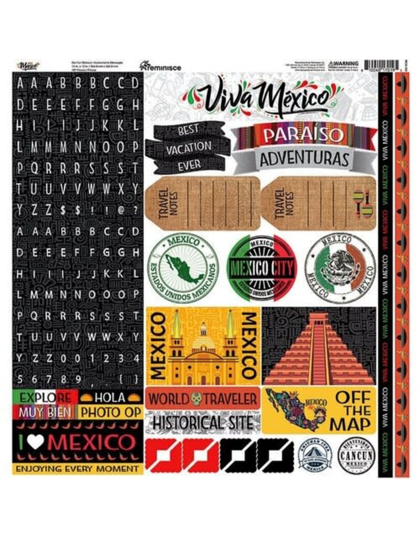 Reminisce Mexico large sticker sheet