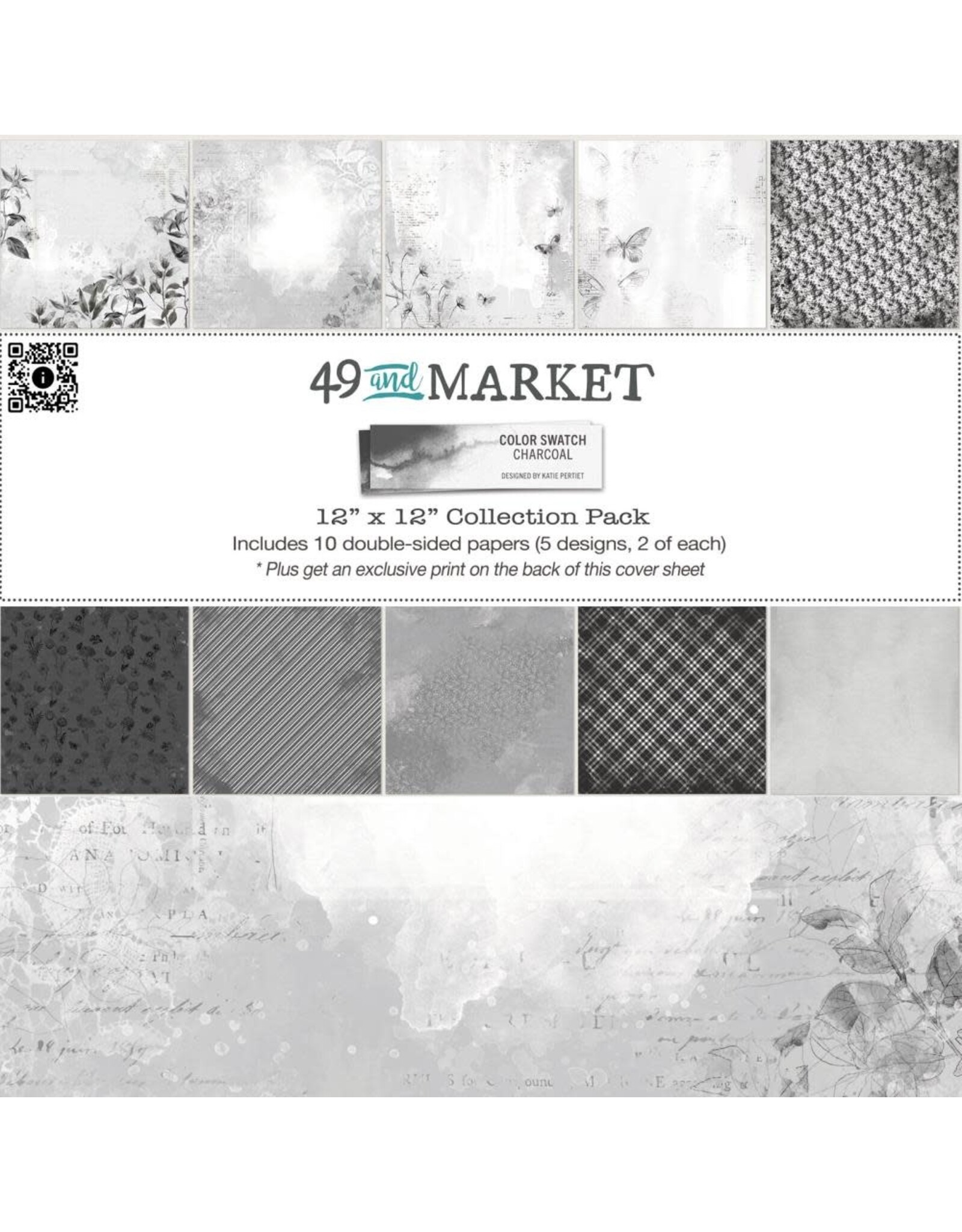 49 AND MARKET Color Swatch: Charcoal 12X12 Colelction Pack