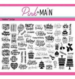 Pink & Main Birthday Sentiments Foilable Cut ups
