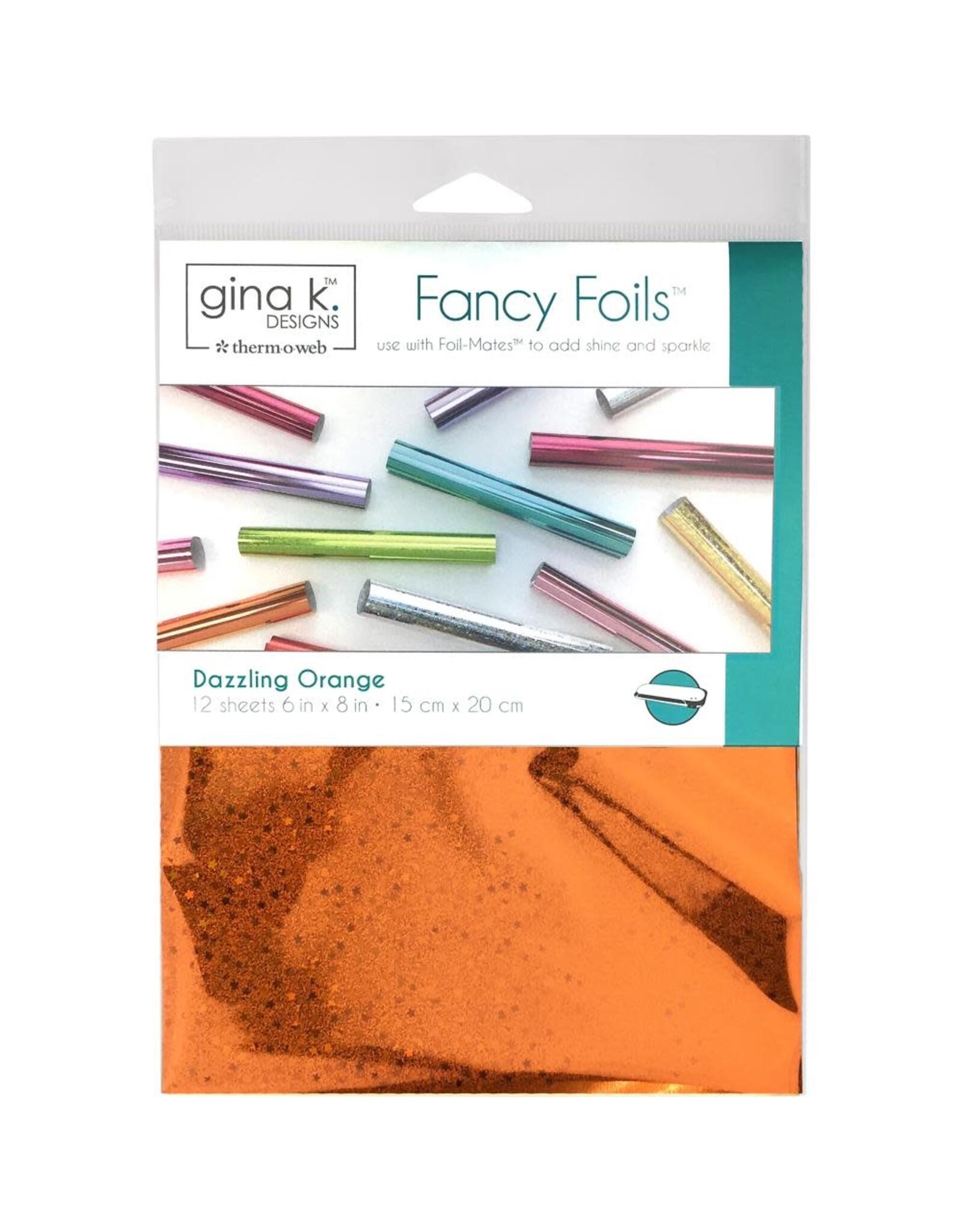 Gina K. Designs Fancy Foil 6" x 8" - Dazziling Orange Holographic