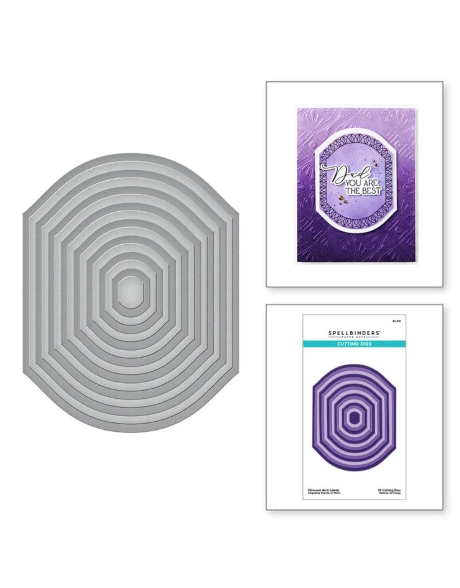 Spellbinders Mirrored Arch Collection - Mirrored Arch Labels Etched Dies