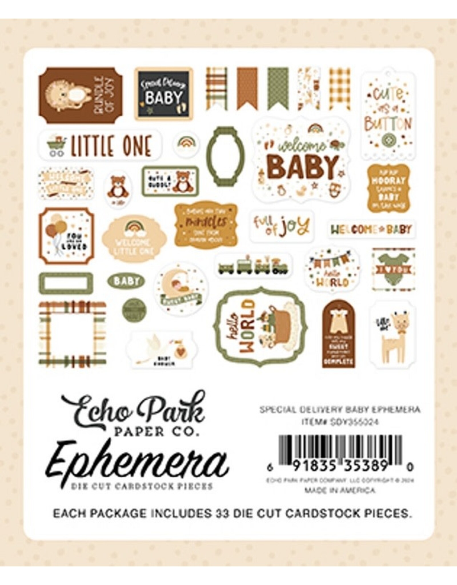 Echo Park Special Delivery Baby Ephemera