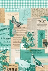 Simple Stories Simple Vintage Essentials Color Palette Teal Collage 12X12 Designer Cardstock