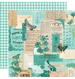 Simple Stories Simple Vintage Essentials Color Palette Teal Collage 12X12 Designer Cardstock