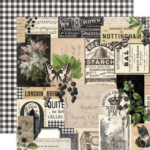 Simple Stories Simple Vintage Essentials Color Palette Black Collage 12X12 Designer Cardstock