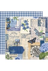 Simple Stories Simple Vintage Essentials Color Palette Blue Collage 12X12 Designer Cardstock