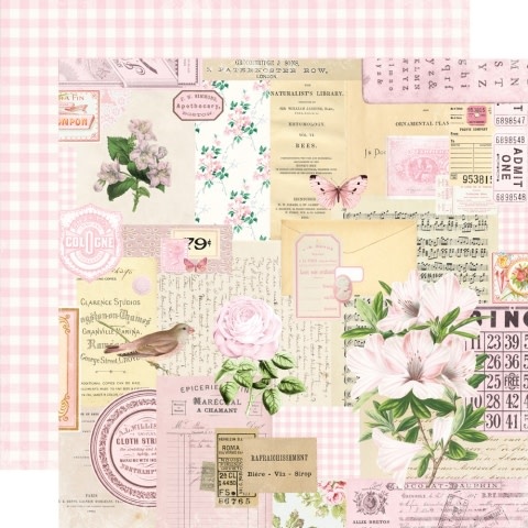 Simple Stories Simple Vintage Essentials Color Palette Blush Collage 12X12 Designer Cardstock