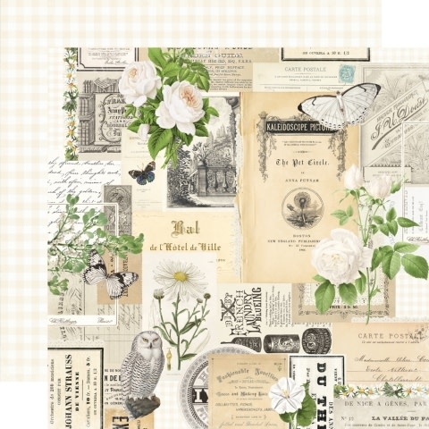 Simple Stories Simple Vintage Essentials Color Palette Cream Collage 12X12 Designer Cardstock