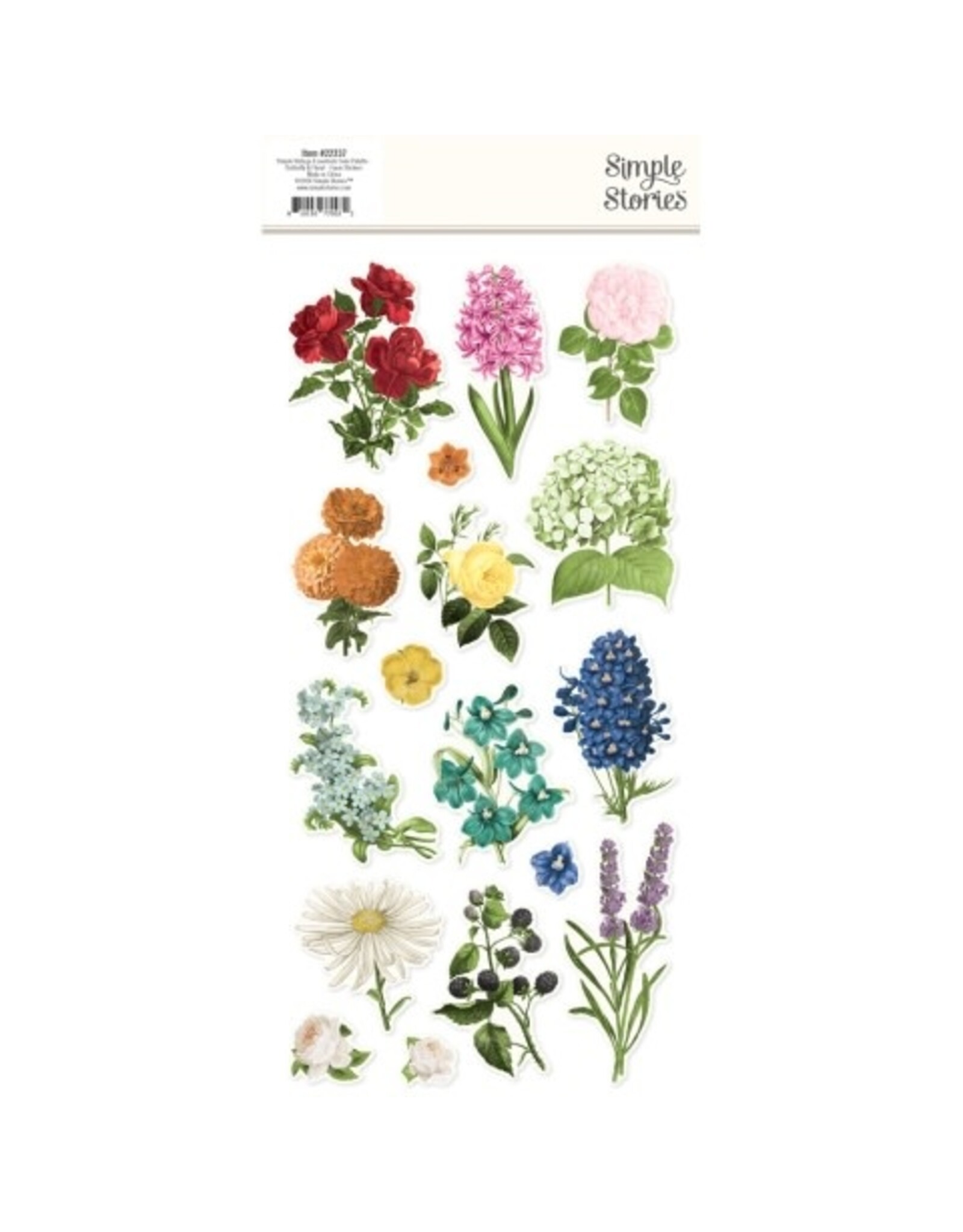 Simple Stories Simple Vintage Essentials Color Palette Foam Stickers Butterfly & Floral