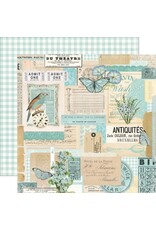 Simple Stories Simple Vintage Essentials Color Palette Mint Collage 12X12 Designer Cardstock