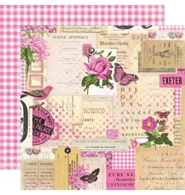 Simple Stories Simple Vintage Essentials Color Palette Pink Collage 12X12 Designer Cardstock