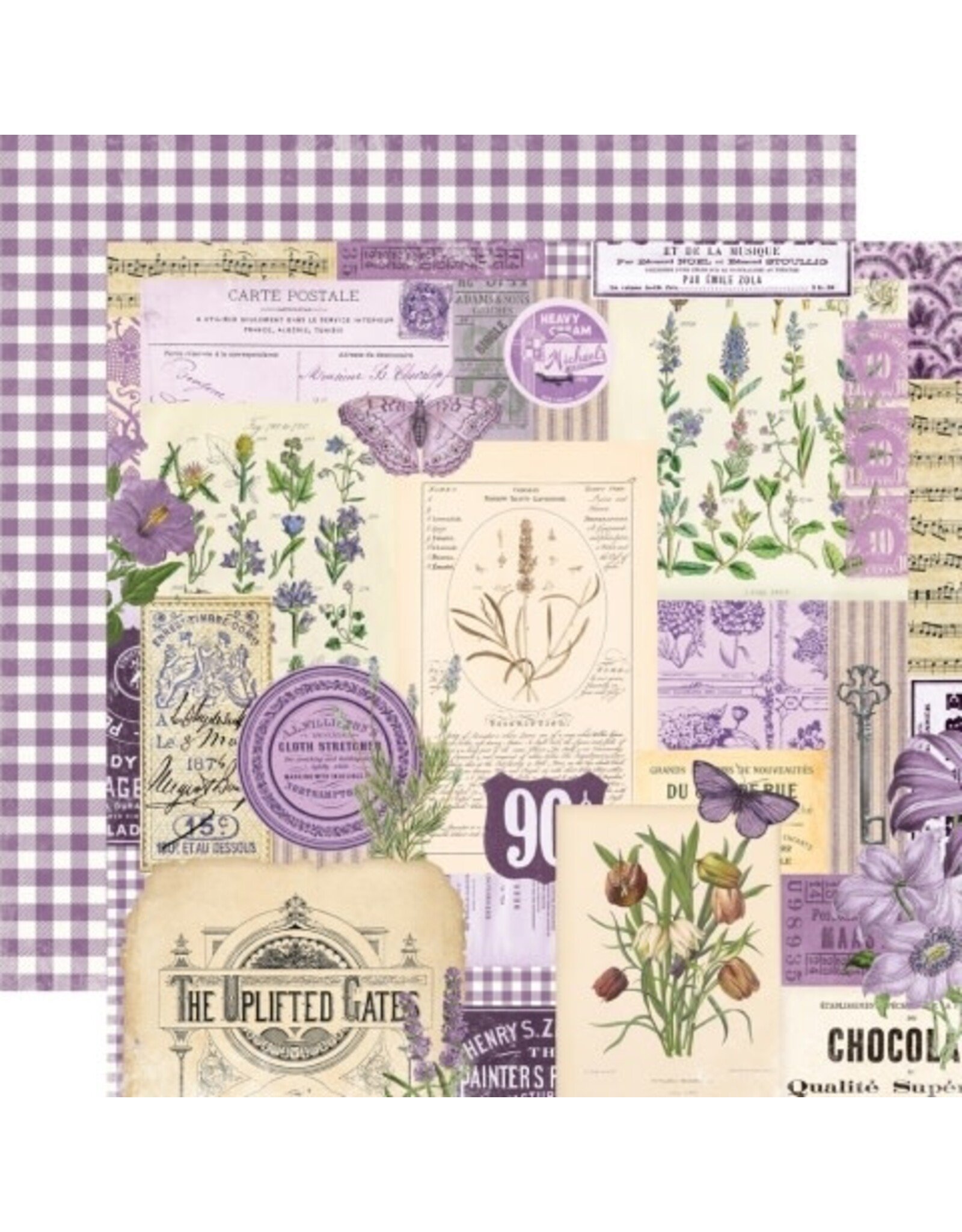 Simple Stories Simple Vintage Essentials Color Palette Purple Collage 12X12 Designer Cardstock