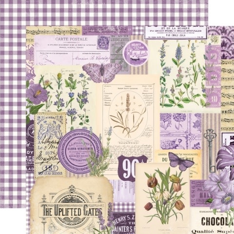 Simple Stories Simple Vintage Essentials Color Palette Purple Collage 12X12 Designer Cardstock