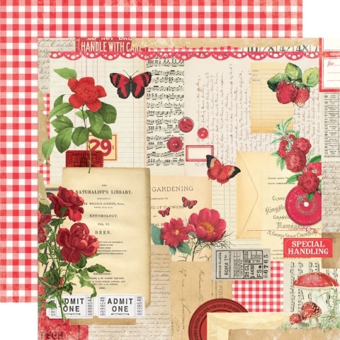 Simple Stories Simple Vintage Essentials Color Palette Red Collage 12X12 Designer Cardstock