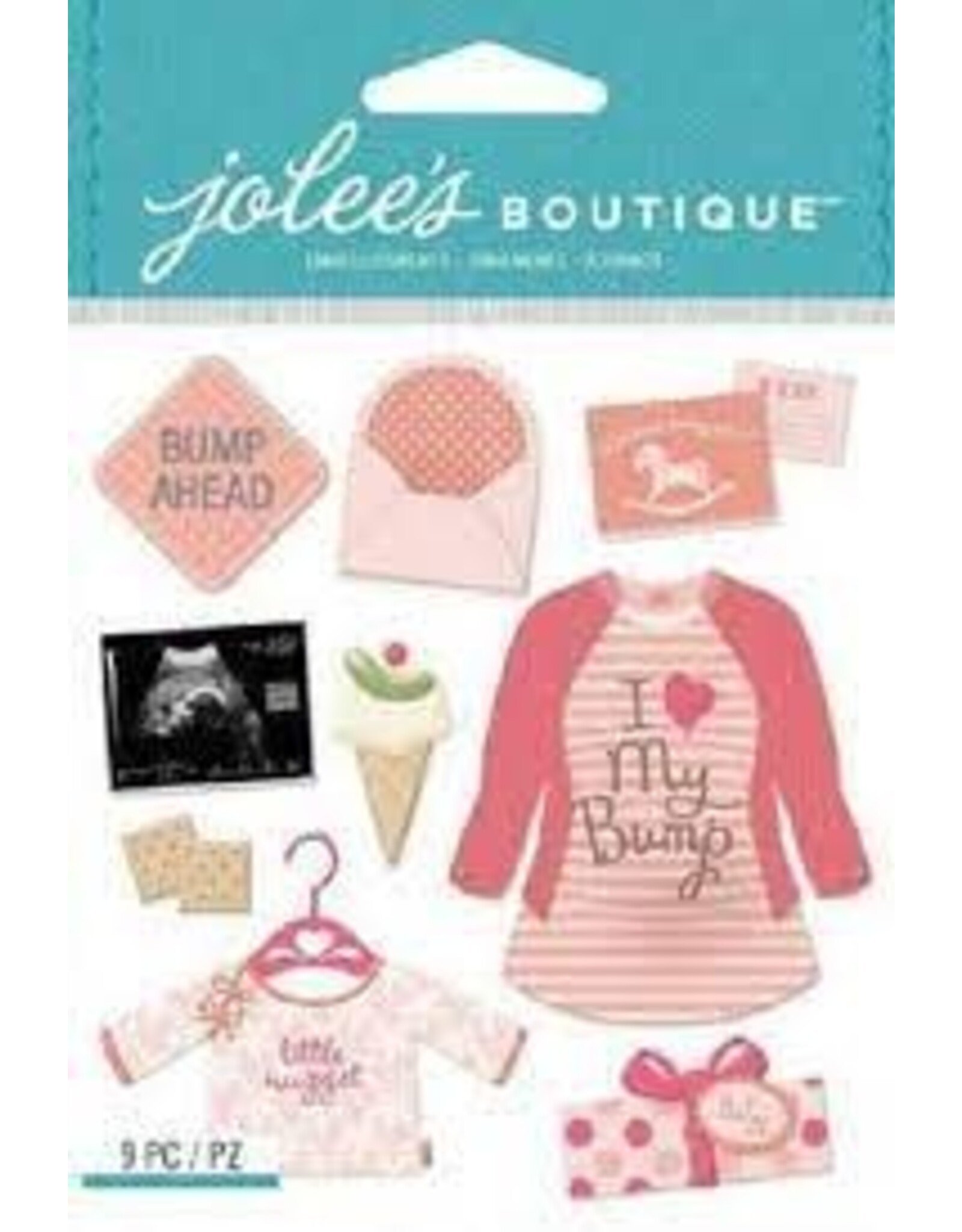 Jolee's Baby girl pregnancy 3d stickers