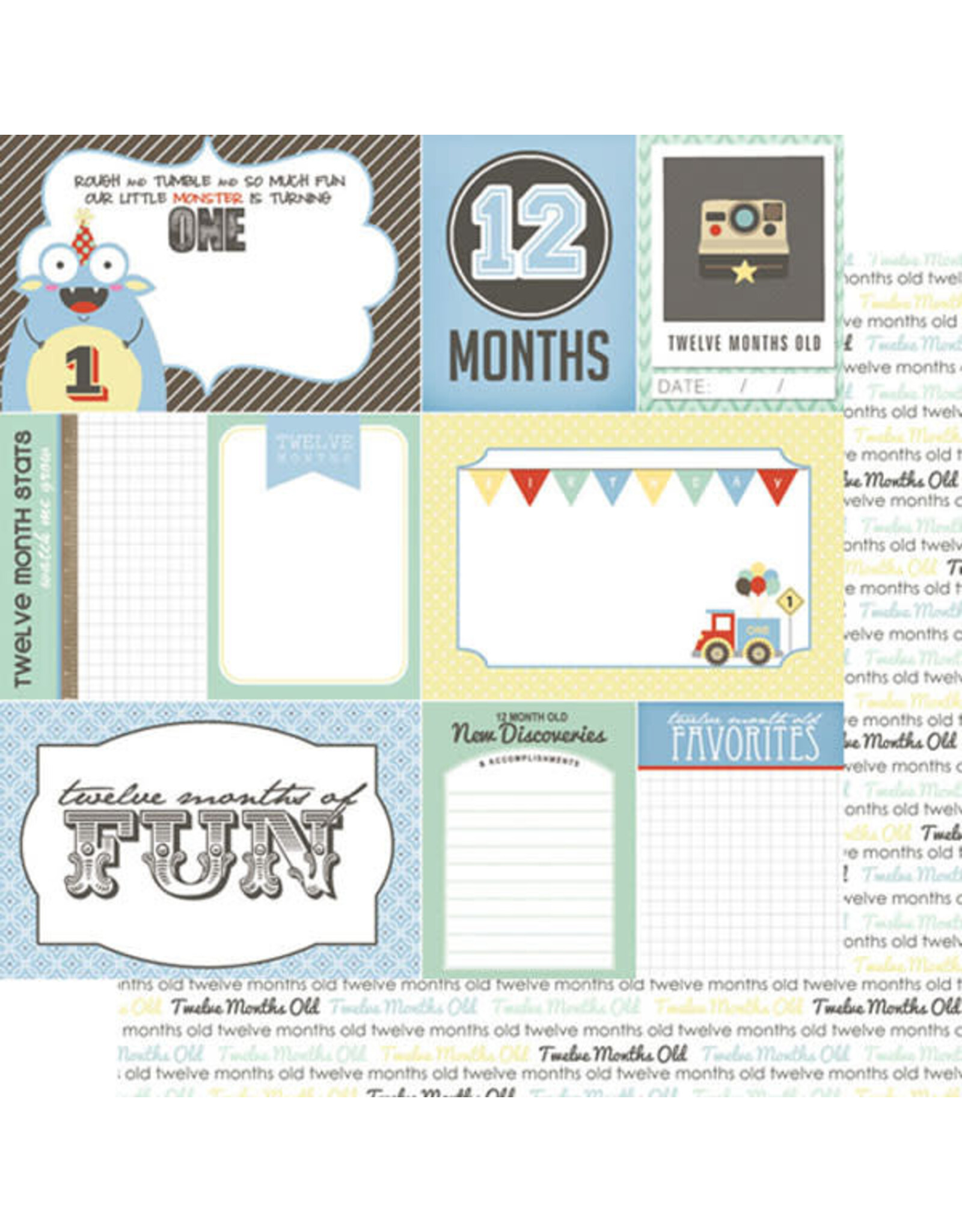 Scrapbook Customs Baby boy- 12mths paper