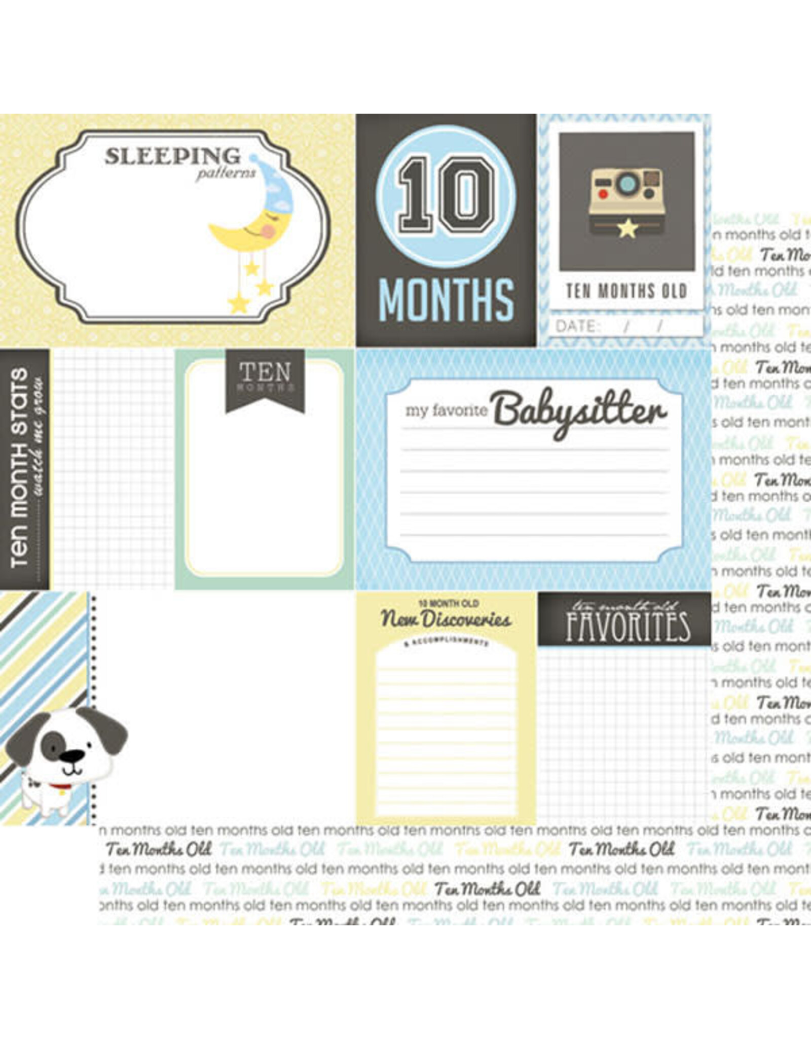 Scrapbook Customs Baby boy- 10mths paper