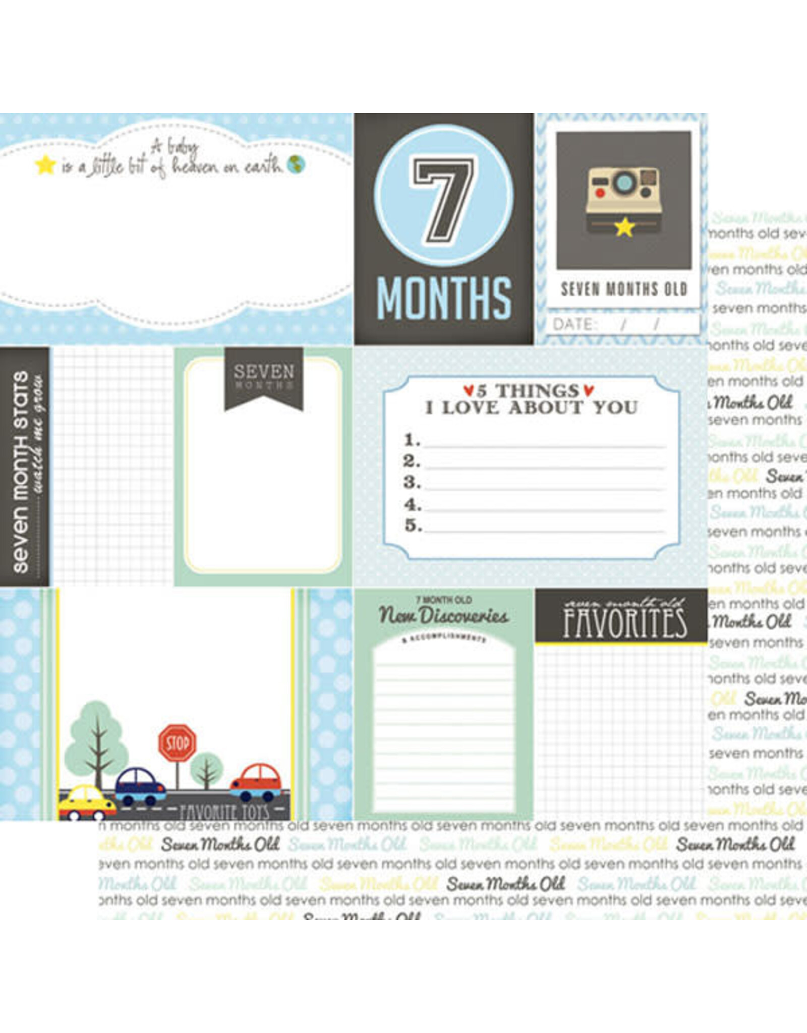 Scrapbook Customs Baby boy- 7mths paper