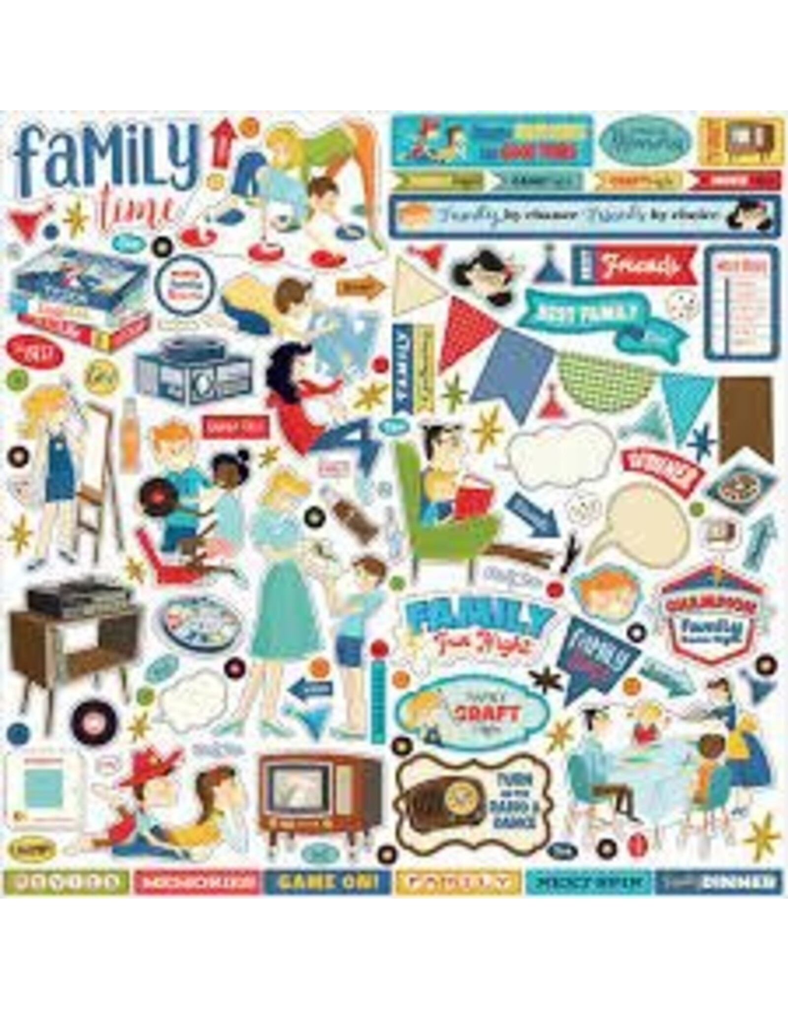 Family Night 12x12 Cardstock Stickers