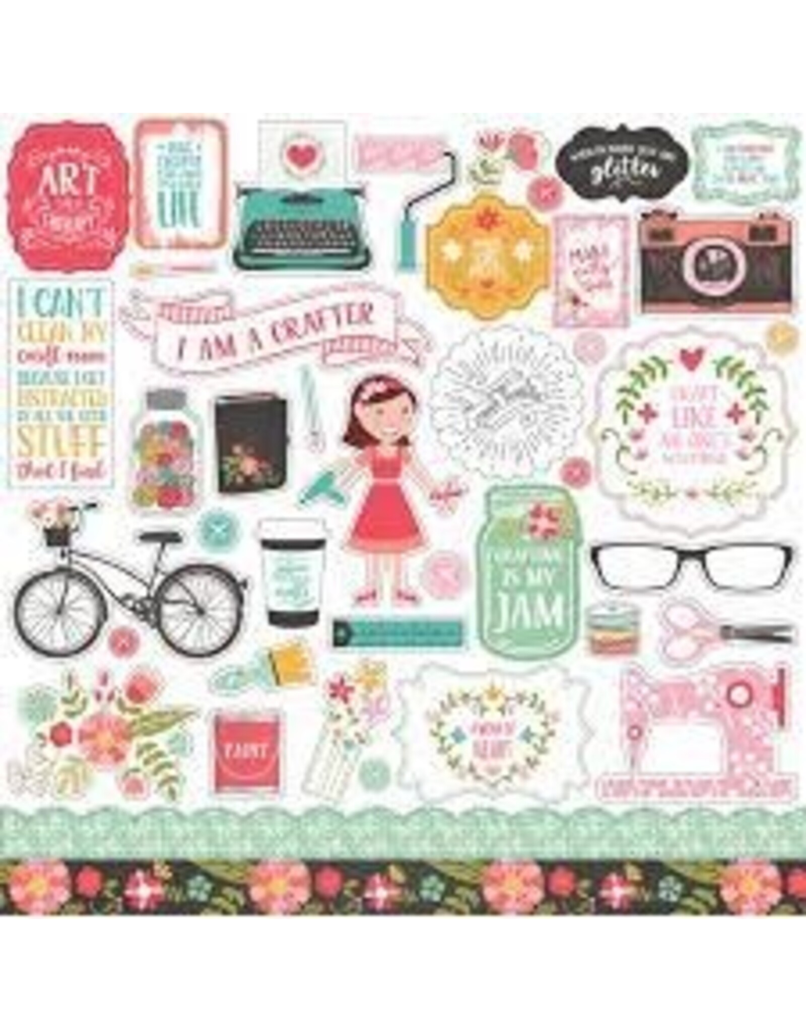 Echo Park I Love Crafting 12x12 Card stock Stickers