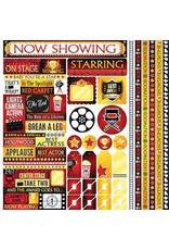 Now Showing Movie 12x12 Stickers