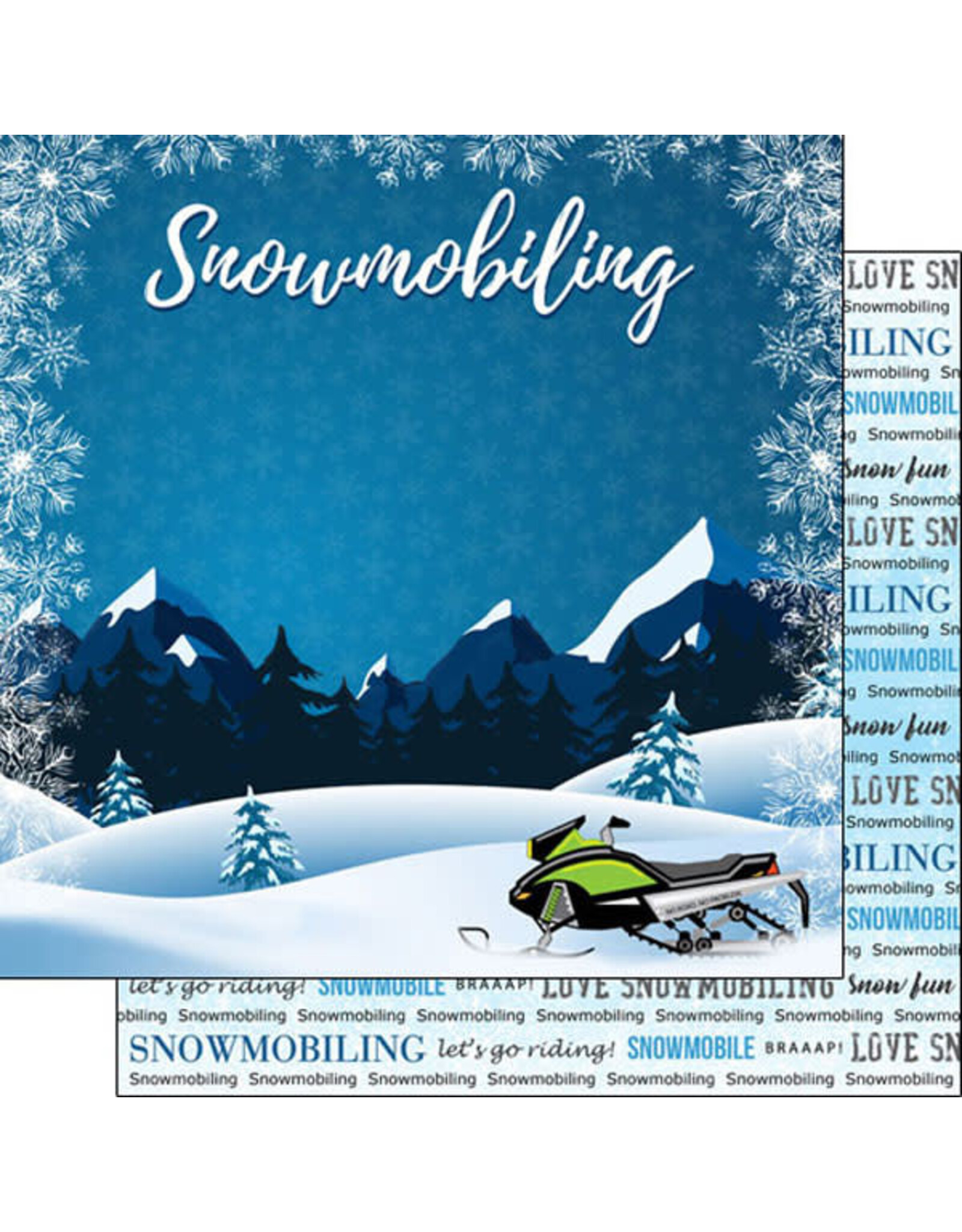 Scrapbook Customs Snowmobiling Adventure Paper