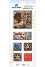 PAPER HOUSE PRODUCTIONS Cowboy hat and boots canvas stickers