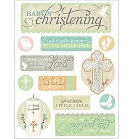 Baby's christening chipoxy stickers