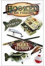 Hooked on fishing 3d stickers