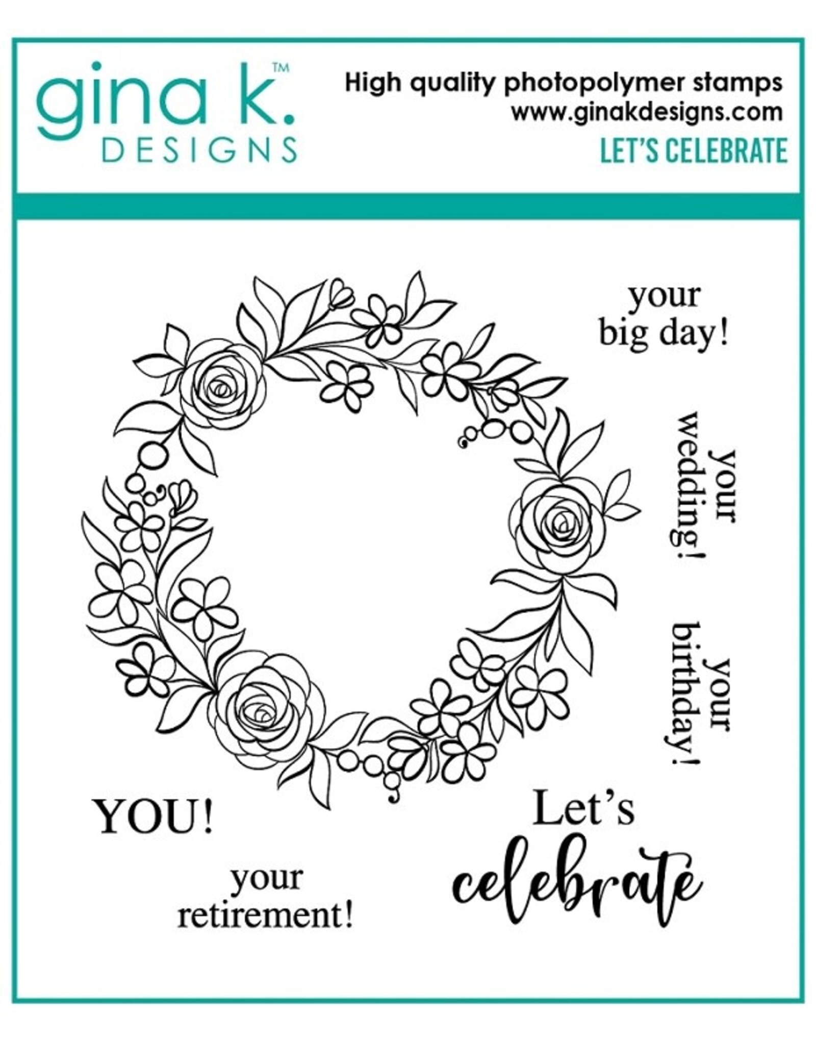 Gina K. Designs Let's Celebrate Stamp
