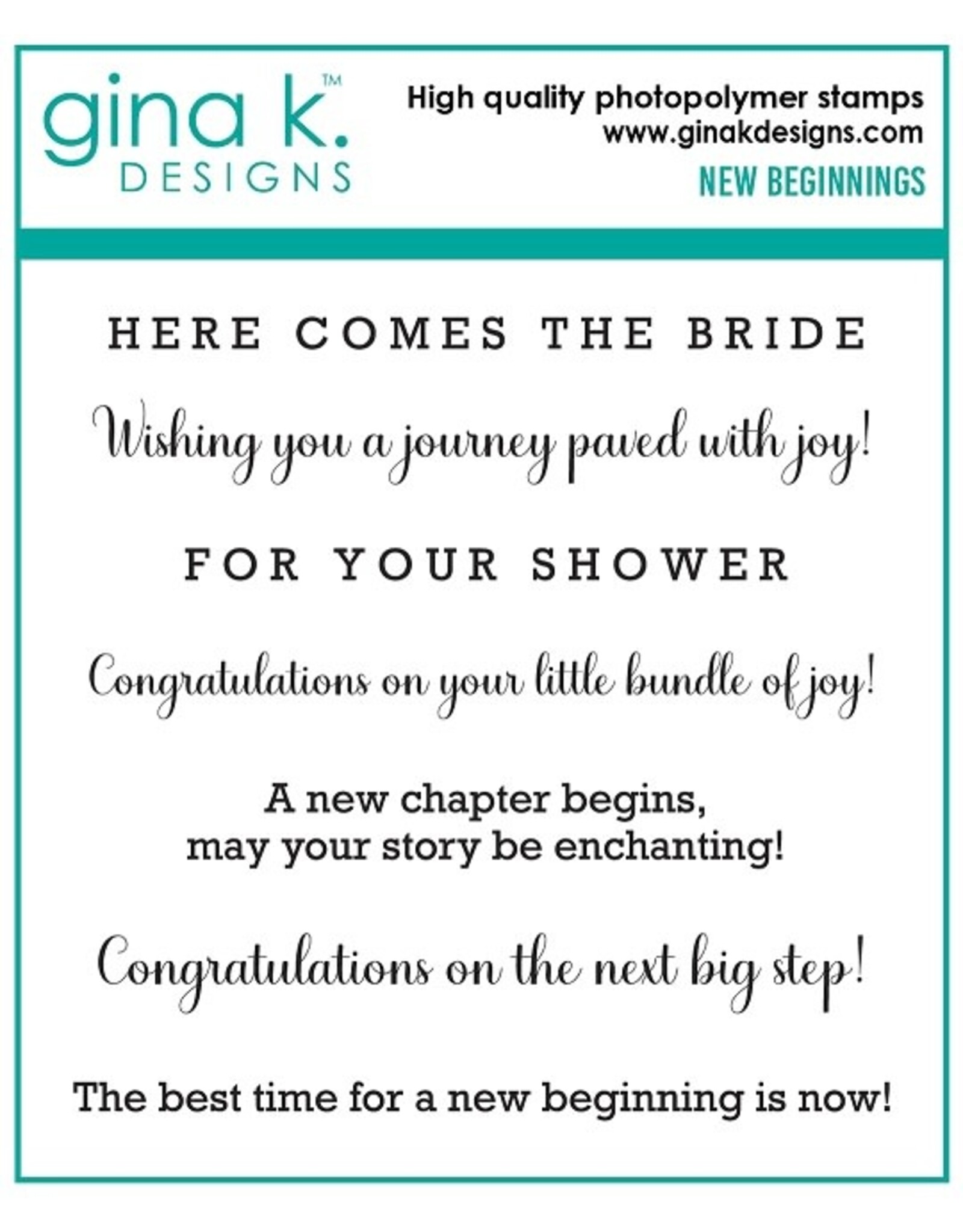 Gina K. Designs New Beginnings Stamp