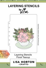 Lisa Horton Crafts Floral Teacup - Layering Stencils