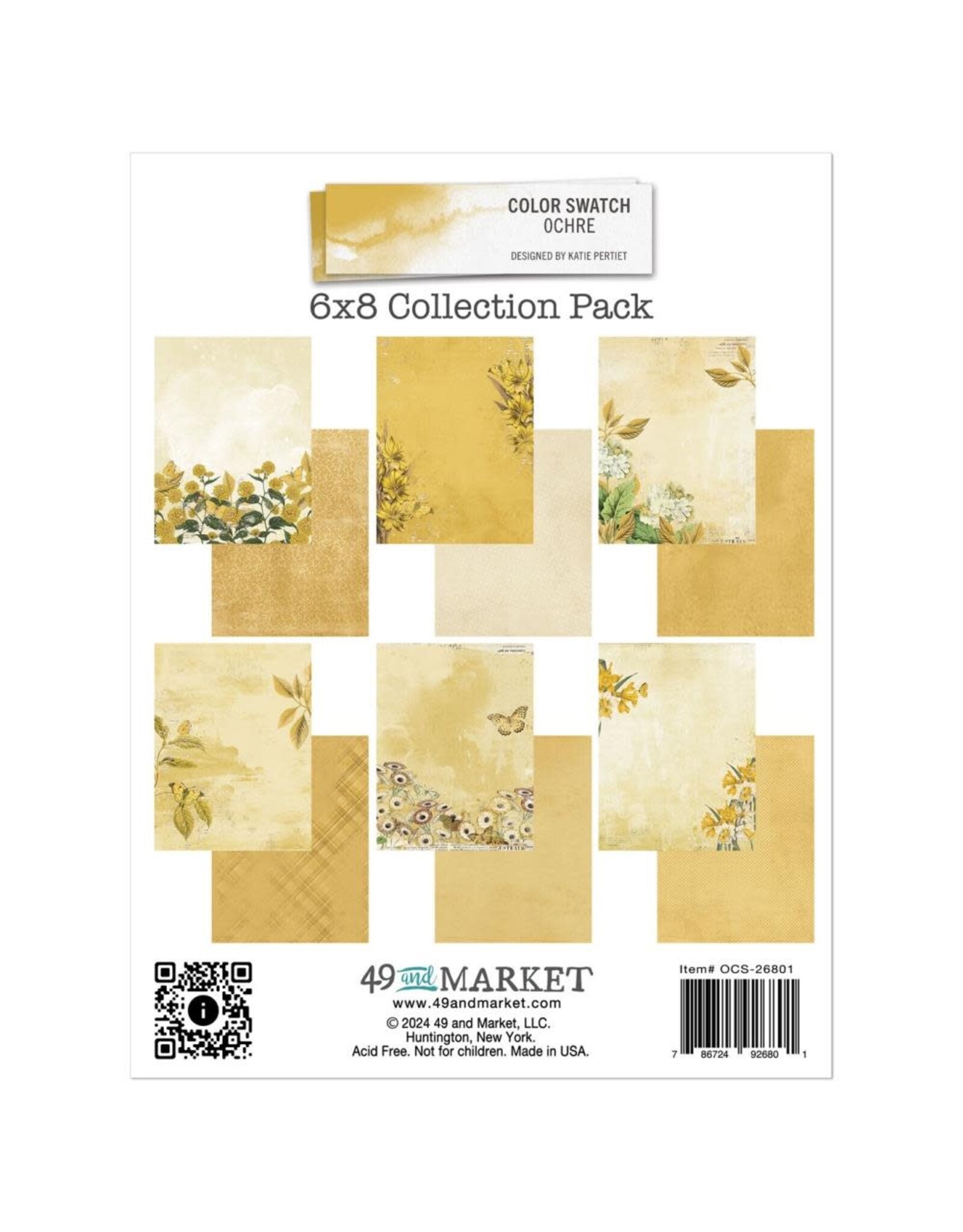 49 AND MARKET Color Swatch: Ochre Collection 6X8 Paper Pack