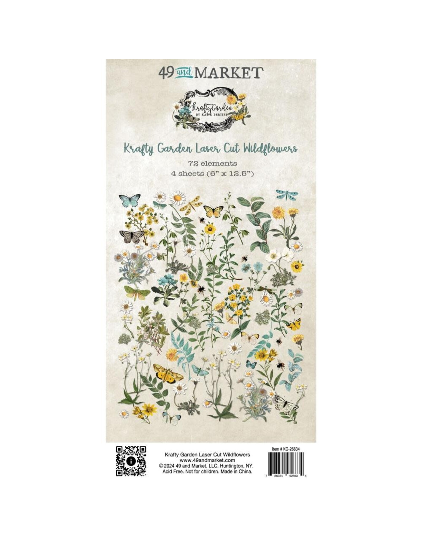 49 AND MARKET Krafty Garden Wildflower Cut Outs