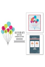 Spellbinders Cheers to You Collection Happy Hooray Balloons Registration Press Plate & Die