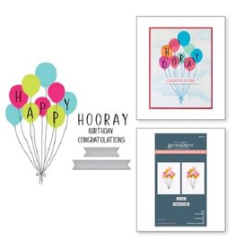 Spellbinders Cheers to You Collection Happy Hooray Balloons Registration Press Plate & Die