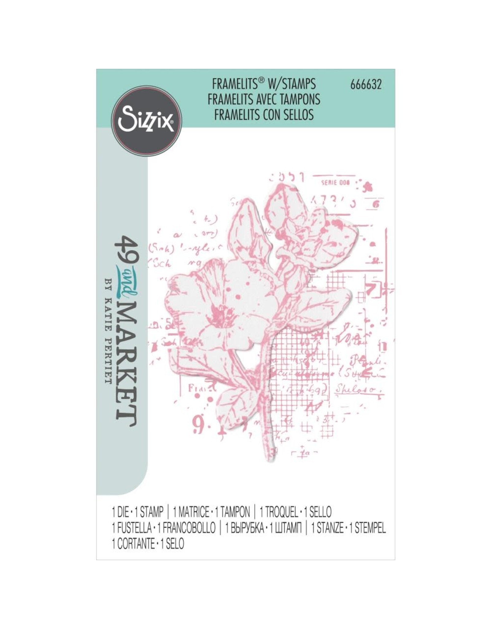Sizzix Sizzix Framelits Die & Stamp Set By 49 & Market - Ledger Flower
