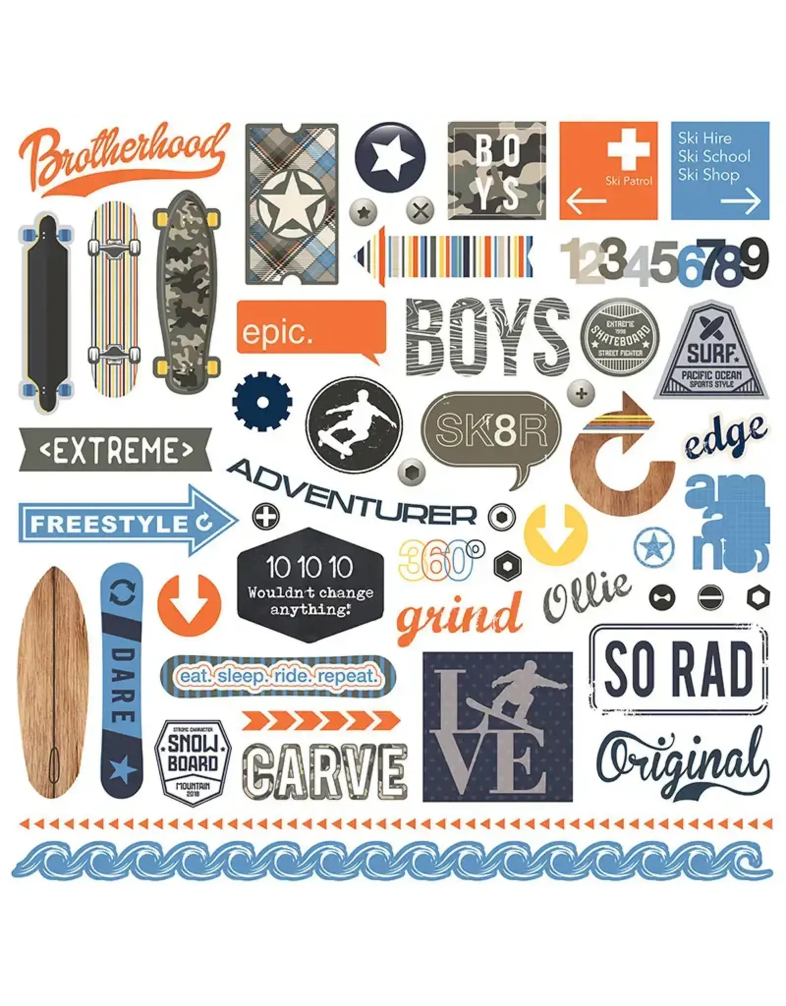 PHOTOPLAY Skateboarding 12x12 sticker sheet
