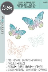 Sizzix Sizzix Framelits Die & A5 Stamp Set By 49 & Market - butterfly