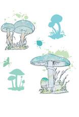 Sizzix Mushrooms by 49 & Market - Framelits and Stamps