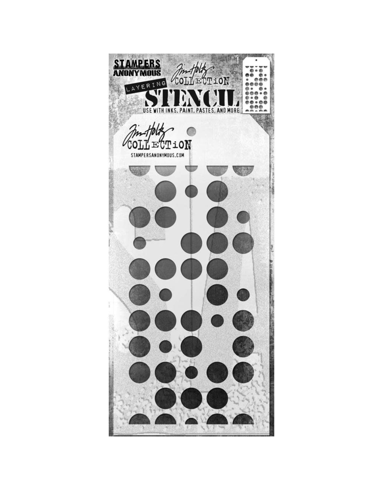 Tim Holtz - Stampers Anonymous Tim Holtz Layered Stencil 4.125"X8.5" - Spots